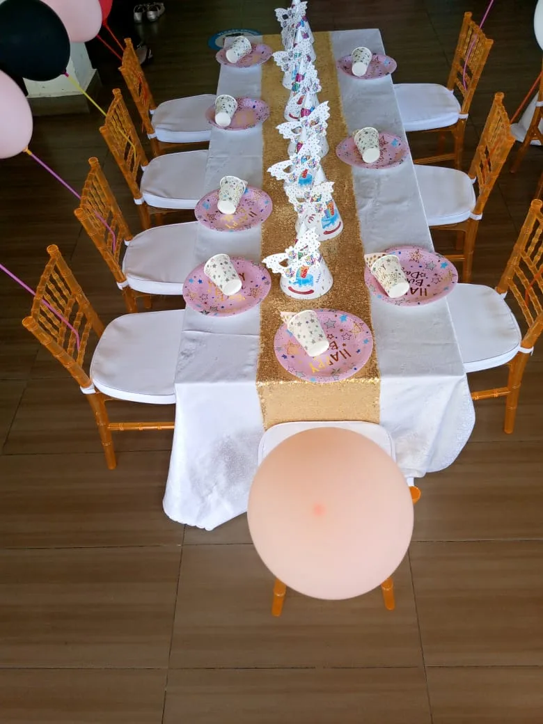 Goldish Kids Chairs set up at a Nairobi event by Sherehe Events - photo 2